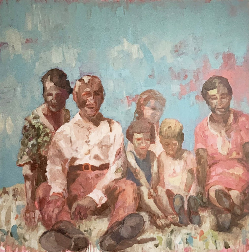 1933 - bürgerliche Idylle - Sommerfrische - 2019 - Acryl auf Leinwand - 100 x 100 cm