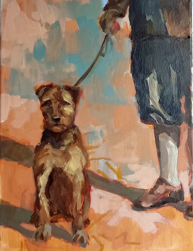 Längst vergangen - Gassi - 2021- Acryl auf Leinwand - 40 x 30 cm