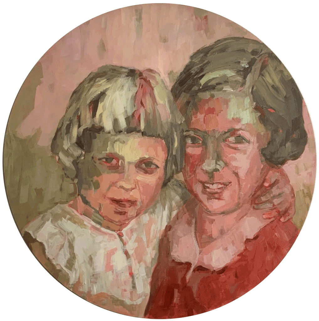 Zuweilen glücklich - 2023 - Acryl auf Leinwand - Durchmesser 80 cm 