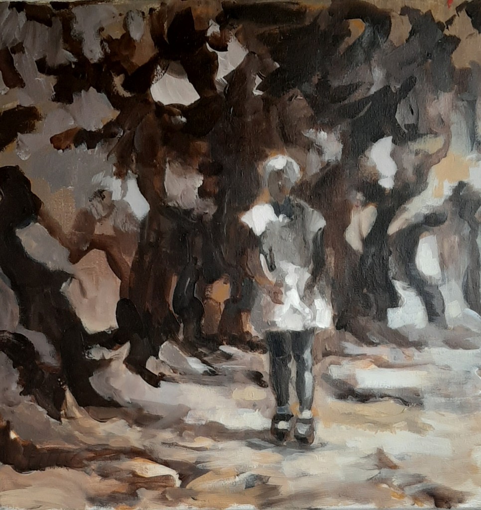 Familienalbum - Schulweg - 2019 - Acryl auf Leinwand - 50 x 50 cm