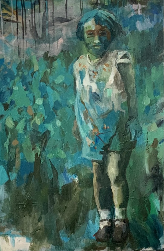 In den Ferien - 2020-2024 - Acryl, Tusche auf Leinwand - 90 x 60  cm