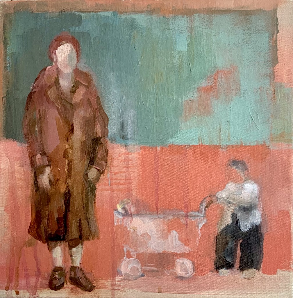 Längst vergangen - Puppenausfahrt - 2019 - Acryl auf Leinwand - 30 x 30 cm