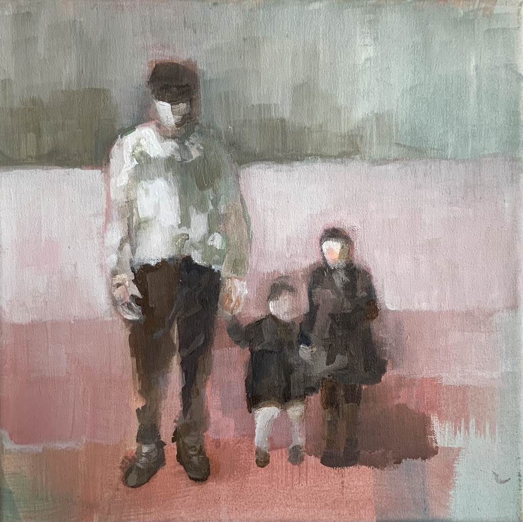 Längst vergangen - Vater und wir - 2017 - Acryl auf Leinwand - 30 x 30 cm