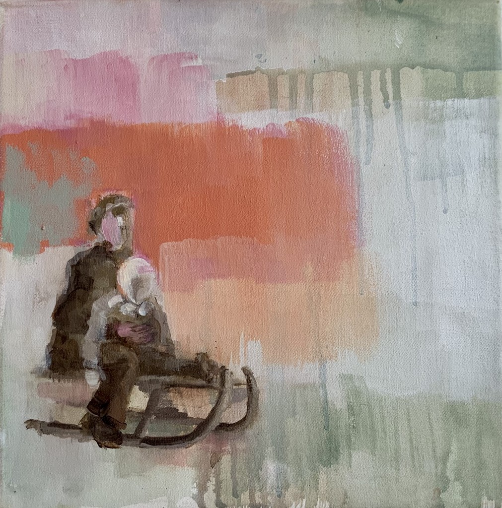 Längst vergangen - Schlittenfahrt - 2017 - Acryl auf Leinwand - 30 x 30 cm