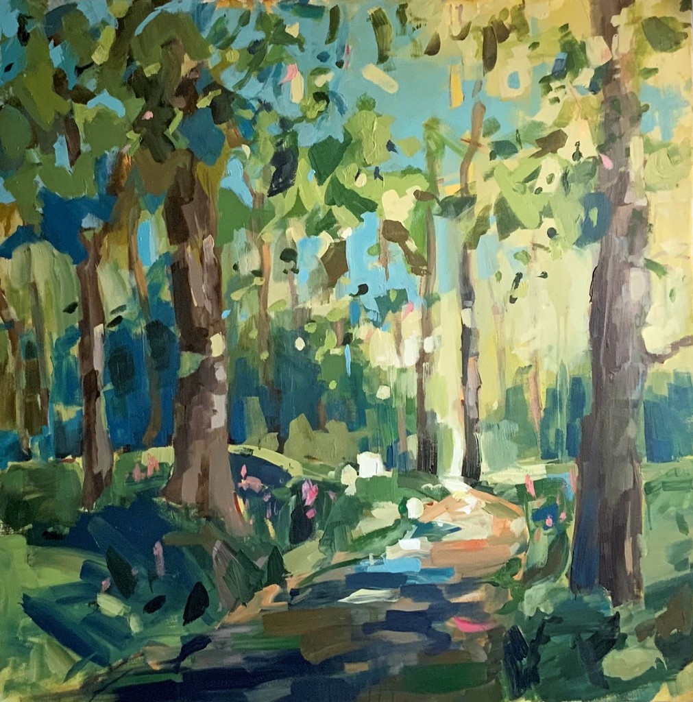Im Schlosspark II - 2022 - Acryl auf Leinwand - 100 x 100 cm