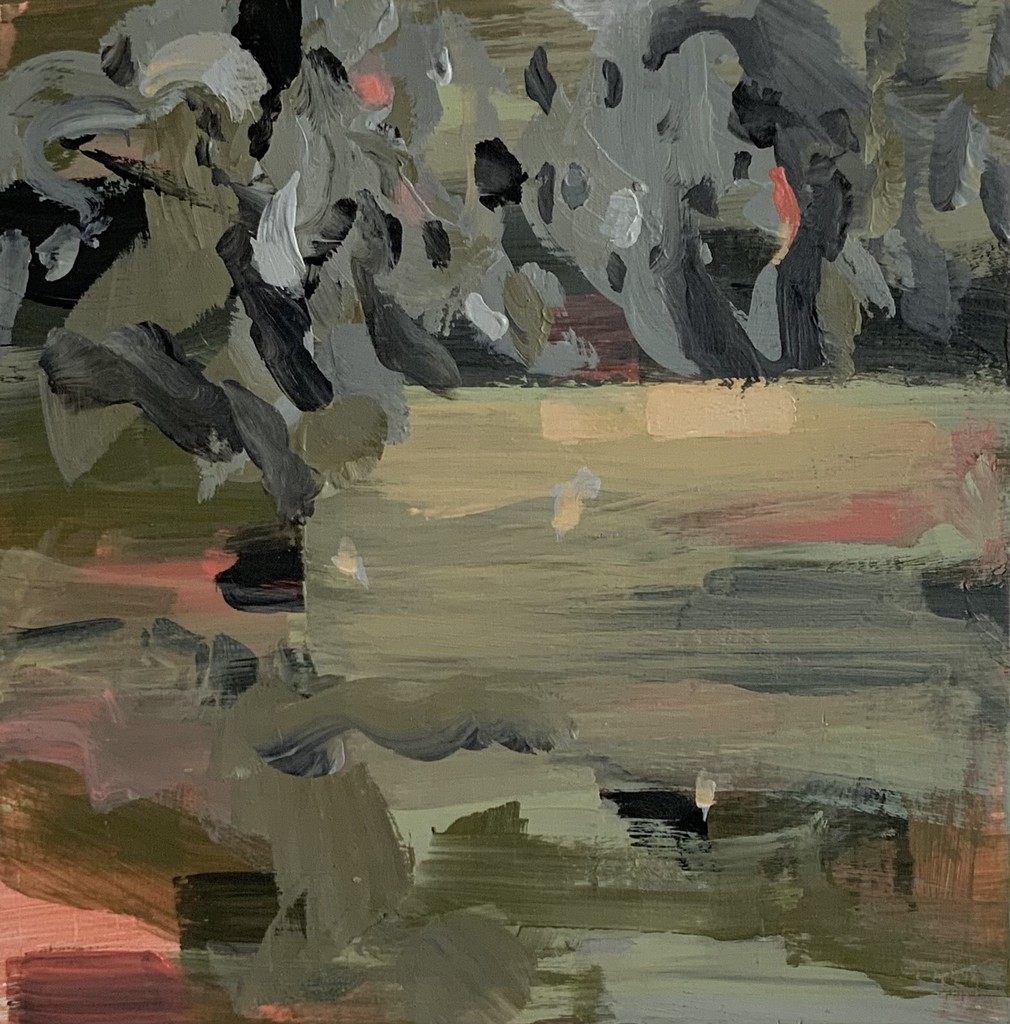 Kein Lüftchen regt sich mehr - 2024 - Acryl auf Holz - 20 x 20 cm