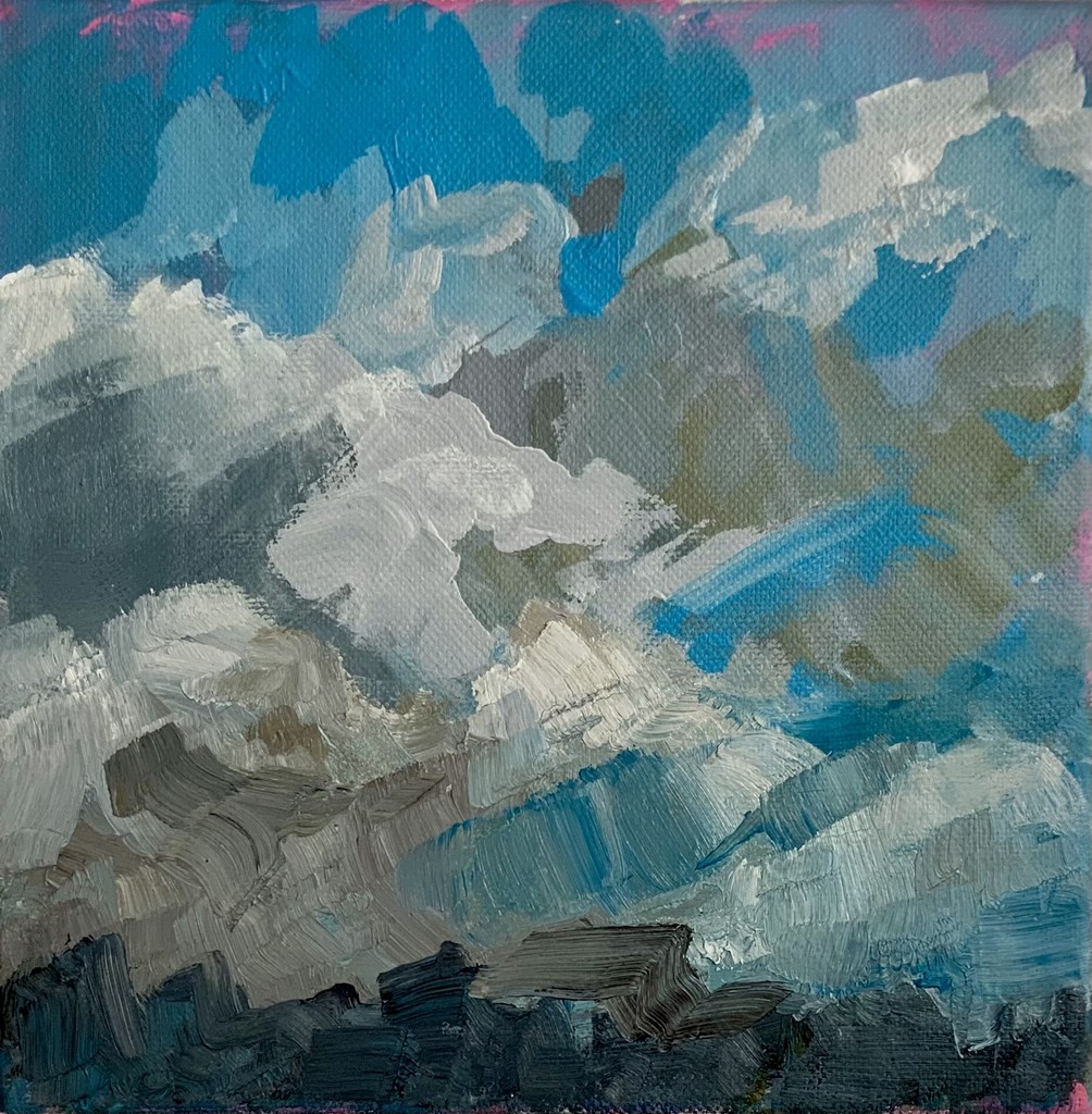 Sommerhimmel I - 2025 - Acryl, Öl auf Leinwand - 20 x 20 cm