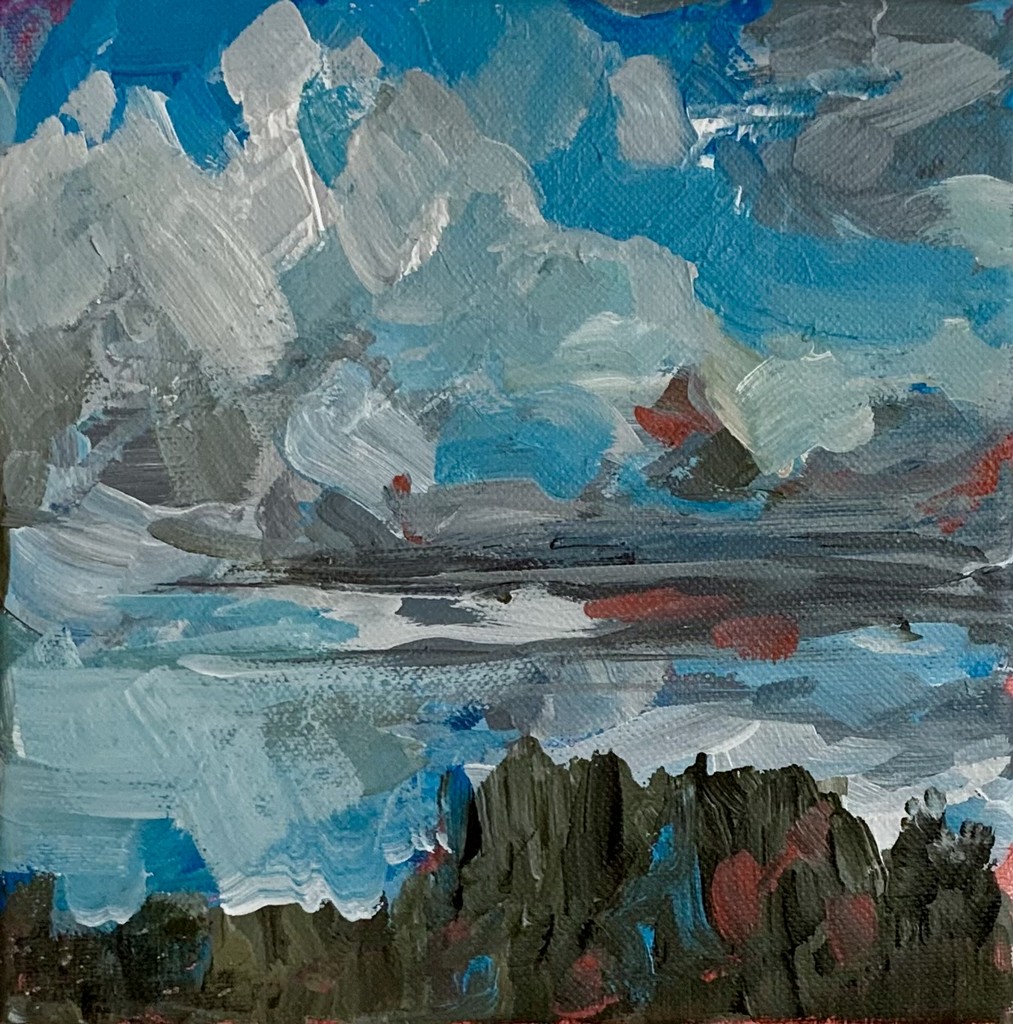 Sommerhimmel II - 2025 - Acryl, Öl auf Leinwand - 20 x 20 cm