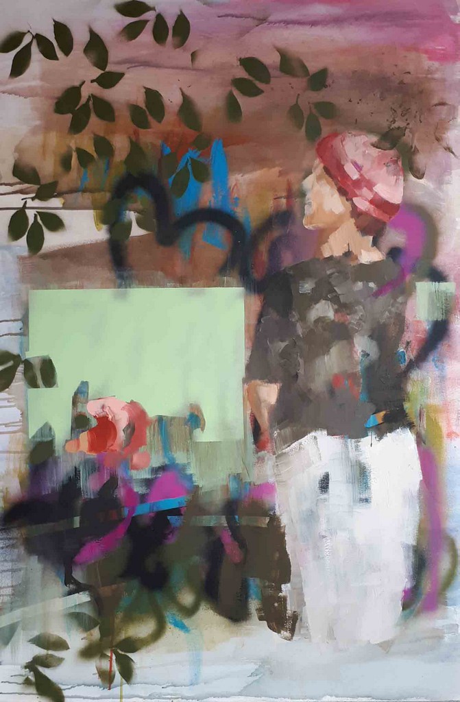 Wie weit ist der Himmel - 2018 - Acryl, Tusche, Lack auf Leinwand - 120 x 80 cm