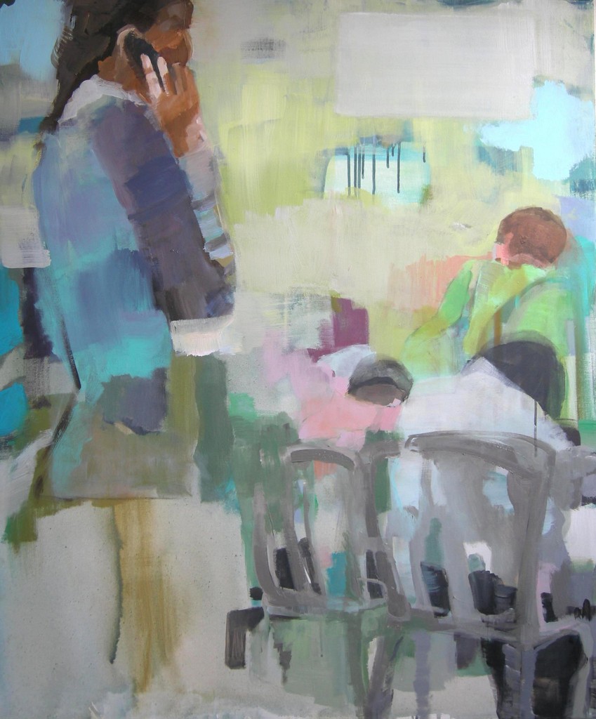Mobile Kommunikation an der Klagemauer - 2011 - Acryl, Lack auf Leinwand - 120 x 100 cm